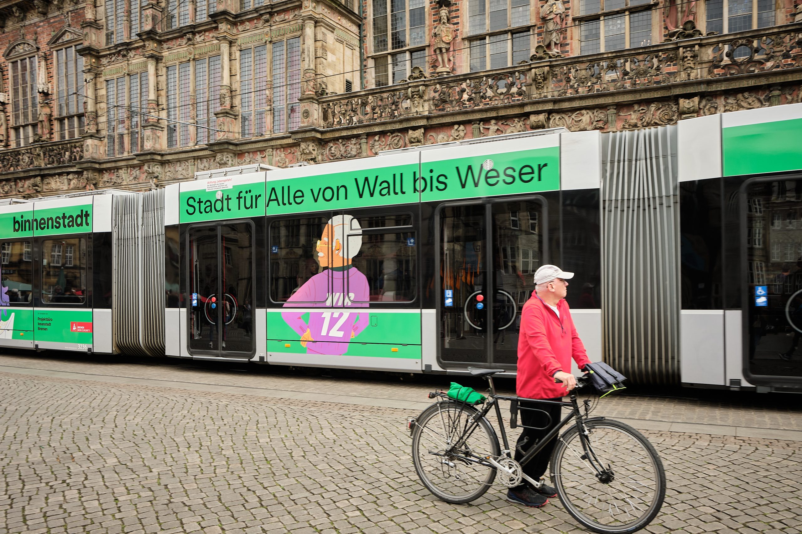 Straßenbahn mit binnenstadt-Branding